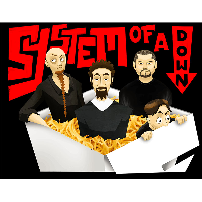 Πίνακας σε καμβά System of a Down Cartoon